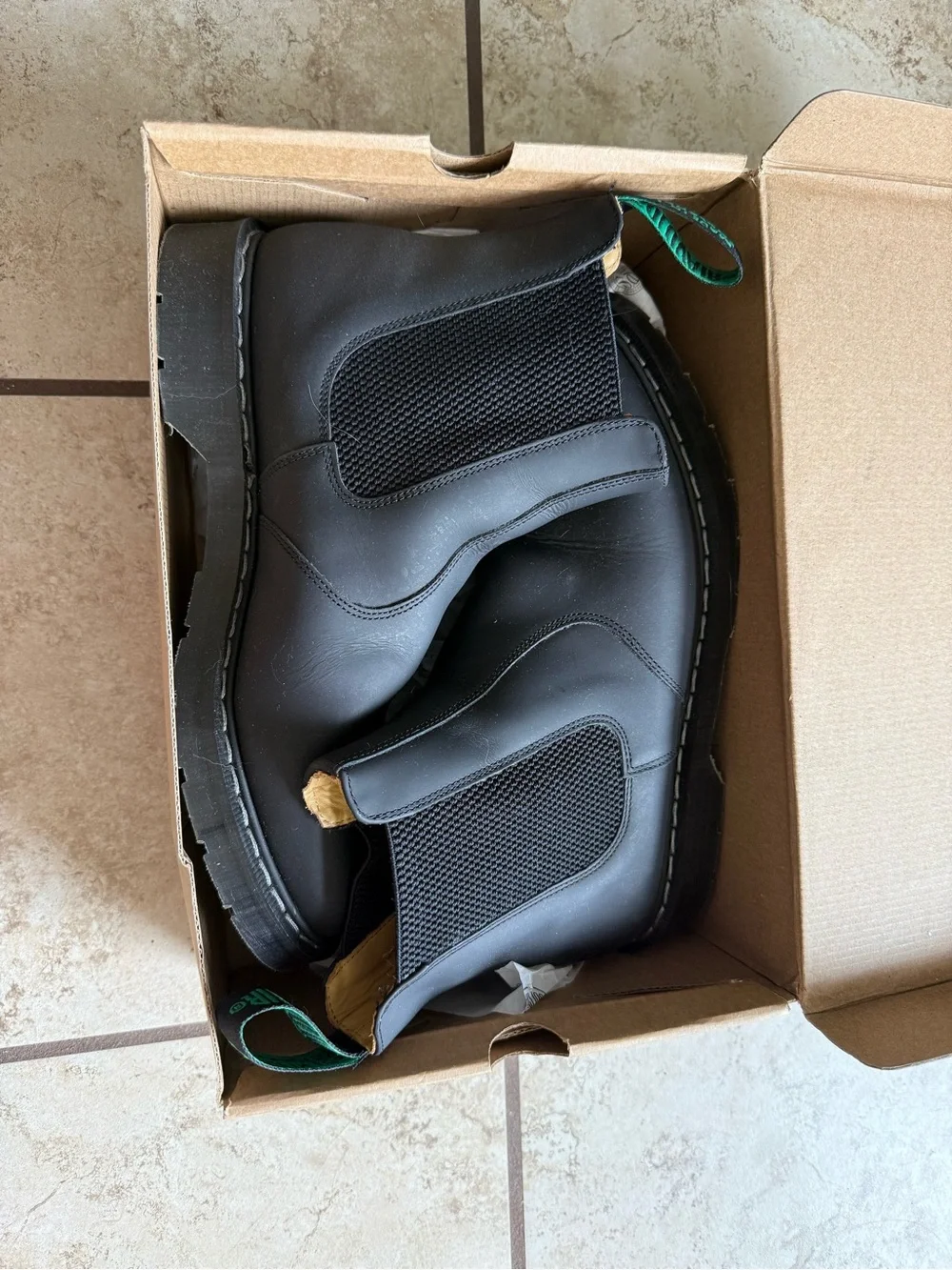 Men's Black Slip-On Chelsea Work Boots